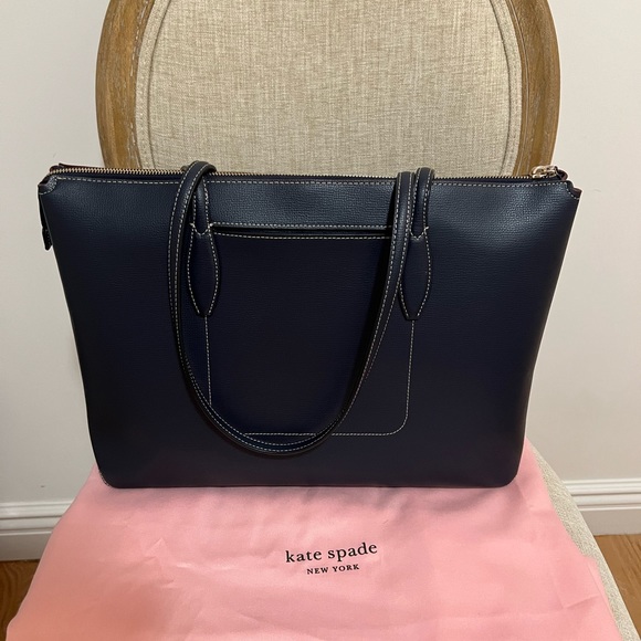 Kate Spade All Day Large Zip-top Tote Navy - Picture 2 of 4